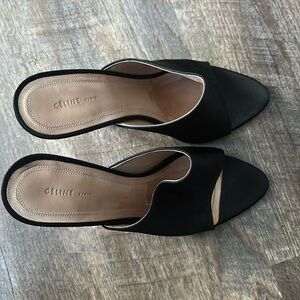 Celine Paris Satin Mule Heels